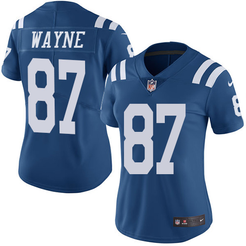 Indianapolis Colts #87 Limited Reggie Wayne Royal Blue Nike NFL Women Rush Vapor Untouchable jersey->youth nfl jersey->Youth Jersey